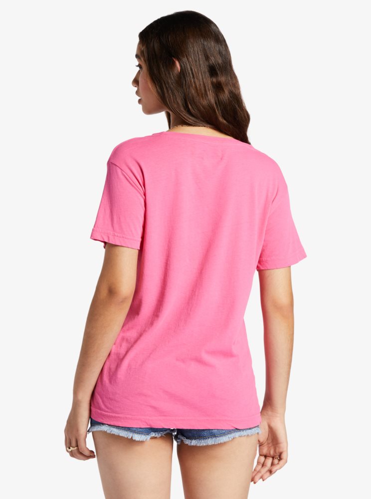 Pink Women's Roxy Made Of Sunshine Oversized T Shirts | USA KLGQ-93540