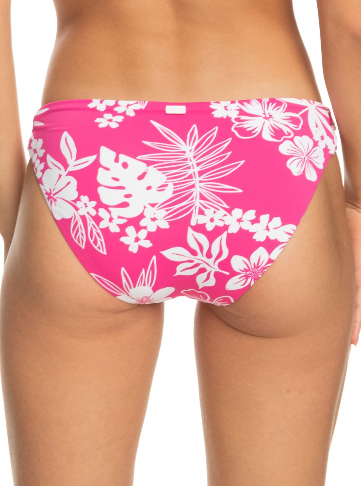 Pink Women's Roxy Printed Beach Classics Hipster Bikini Bottoms | USA IODV-29057