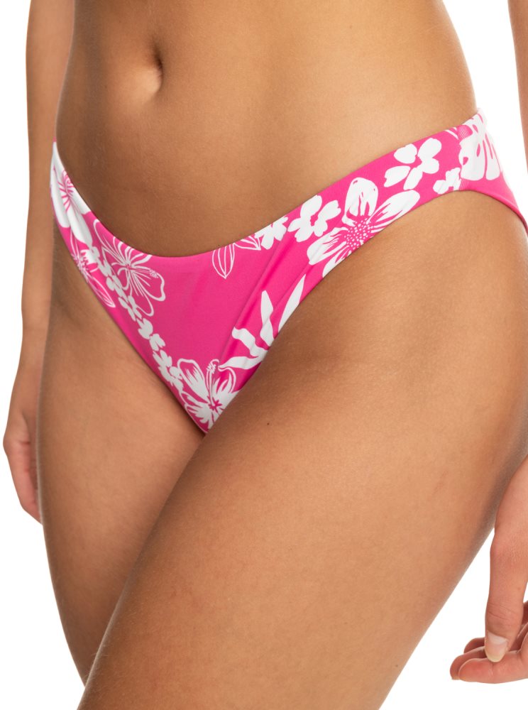 Pink Women's Roxy Printed Beach Classics Cheeky Bikini Bottoms | USA NCEK-14289