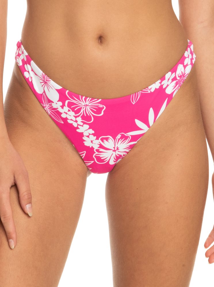 Pink Women\'s Roxy Printed Beach Classics Cheeky Bikini Bottoms | USA NCEK-14289