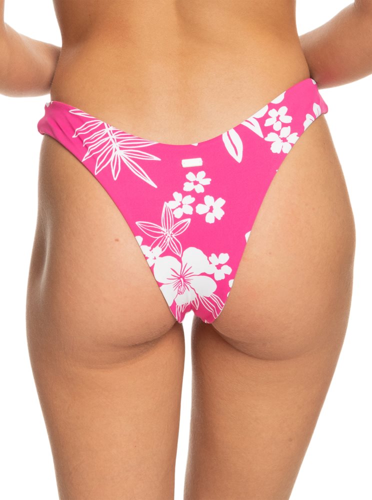 Pink Women's Roxy Printed Beach Classics Cheeky Bikini Bottoms | USA OVLK-12306