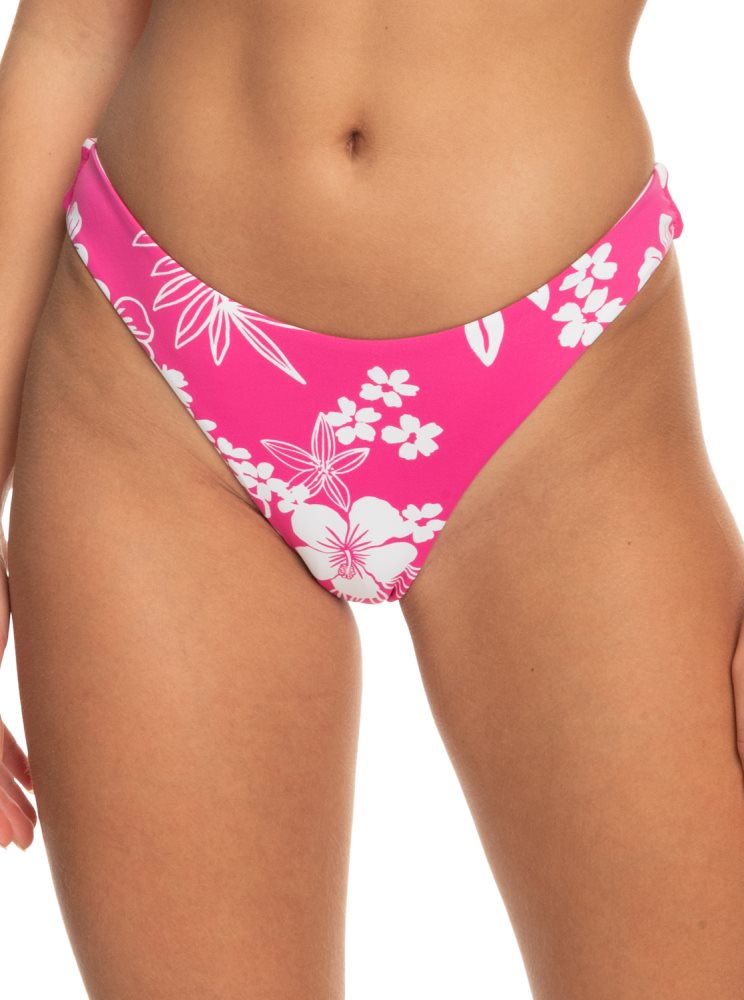 Pink Women\'s Roxy Printed Beach Classics Cheeky Bikini Bottoms | USA OVLK-12306