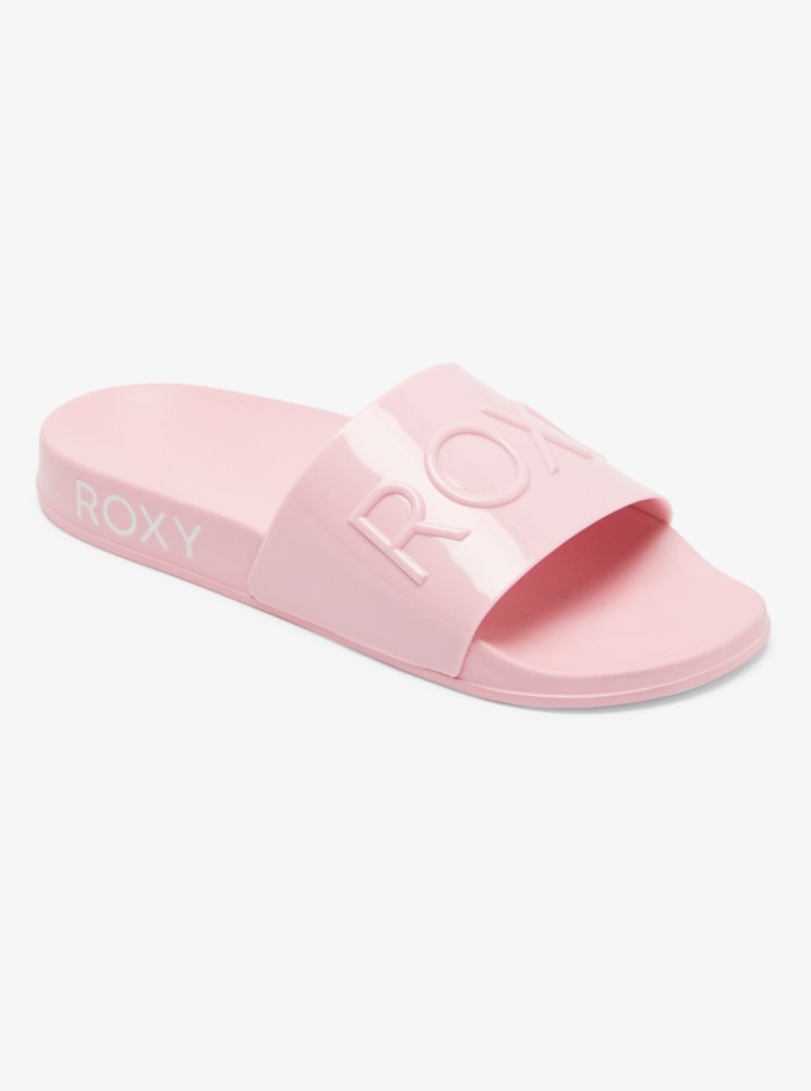 Pink Women's Roxy Slippy Jelly Sandals | USA TIXF-14796