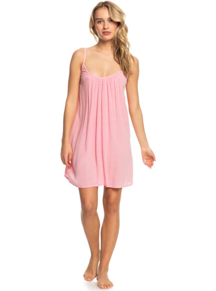 Pink Women's Roxy Summer Adventures Short Dress | USA CRAZ-60497