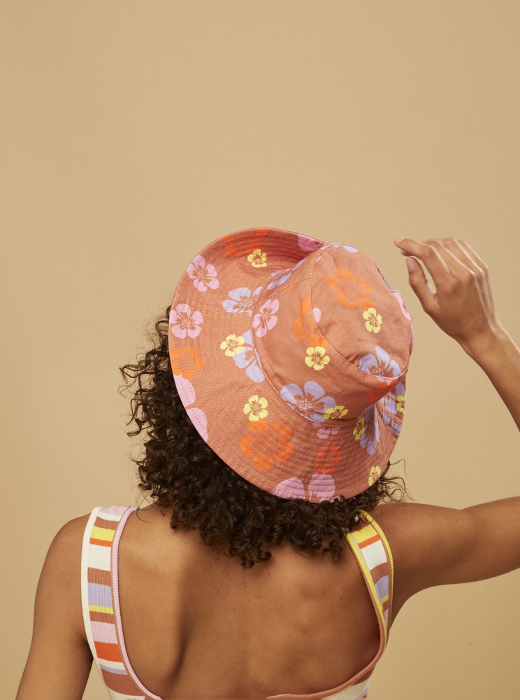 Pink Women's Roxy Surf.Kind.Kate. Bucket Reversible Hats | USA RTWY-81306