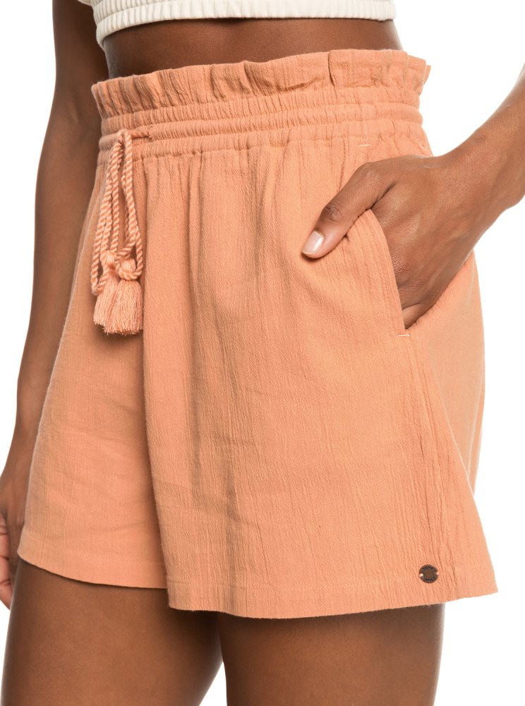 Pink Women's Roxy Sweet Souvenir High Waist Shorts | USA UWOB-25417