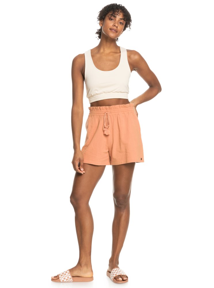 Pink Women's Roxy Sweet Souvenir High Waist Shorts | USA UWOB-25417