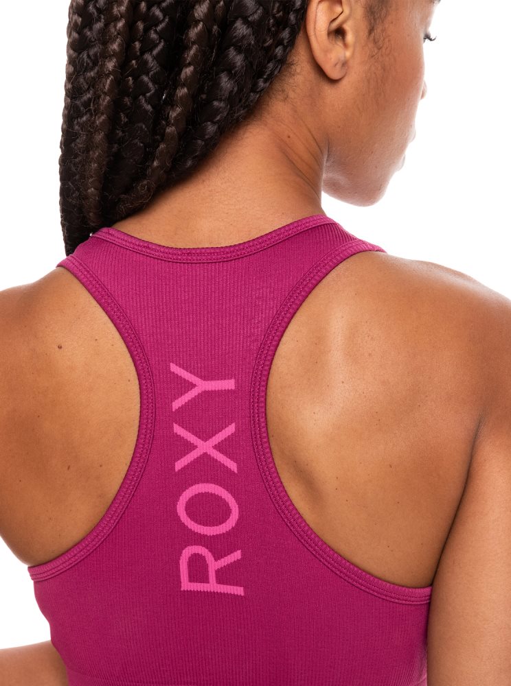 Pink Women's Roxy Time To Pretend Sports Bra | USA OIYV-61045