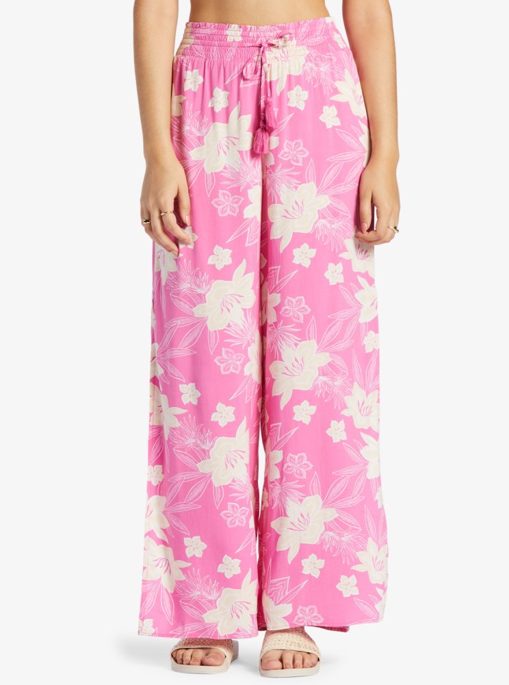 Pink Women's Roxy Tropical Rhythm Beachy Pants | USA MCUD-49381