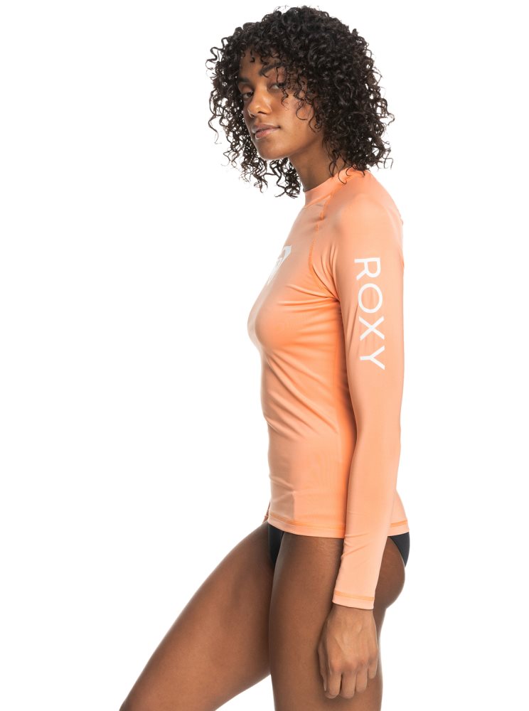 Pink Women's Roxy Whole Hearted Long Sleeve UPF 50 Rashguards | USA JQNT-06985