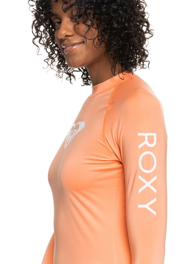 Pink Women's Roxy Whole Hearted Long Sleeve UPF 50 Rashguards | USA JQNT-06985