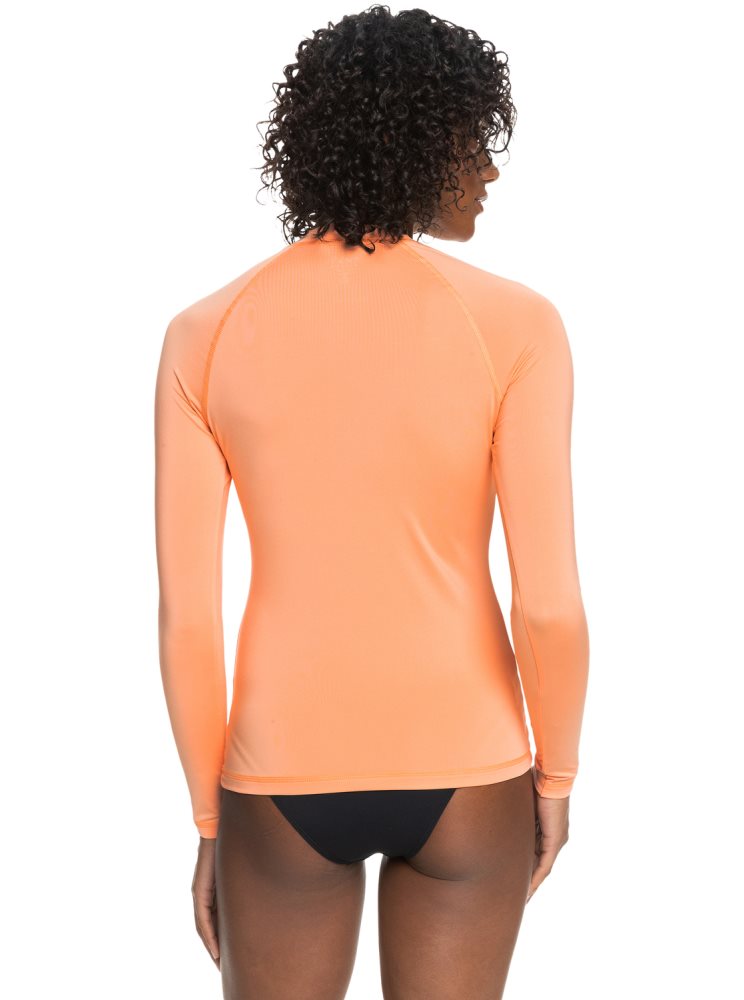 Pink Women's Roxy Whole Hearted Long Sleeve UPF 50 Rashguards | USA JQNT-06985