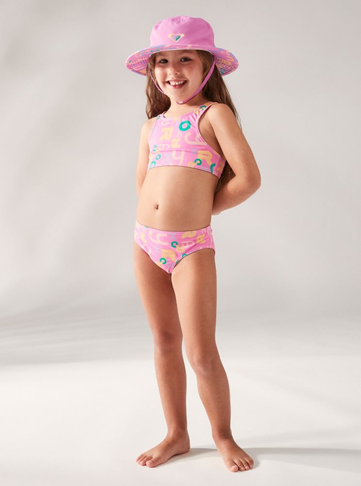 Purple Kids' Roxy 2-7 Funny Bambino Crop Two Piece Set Bikinis | USA AOVS-17658