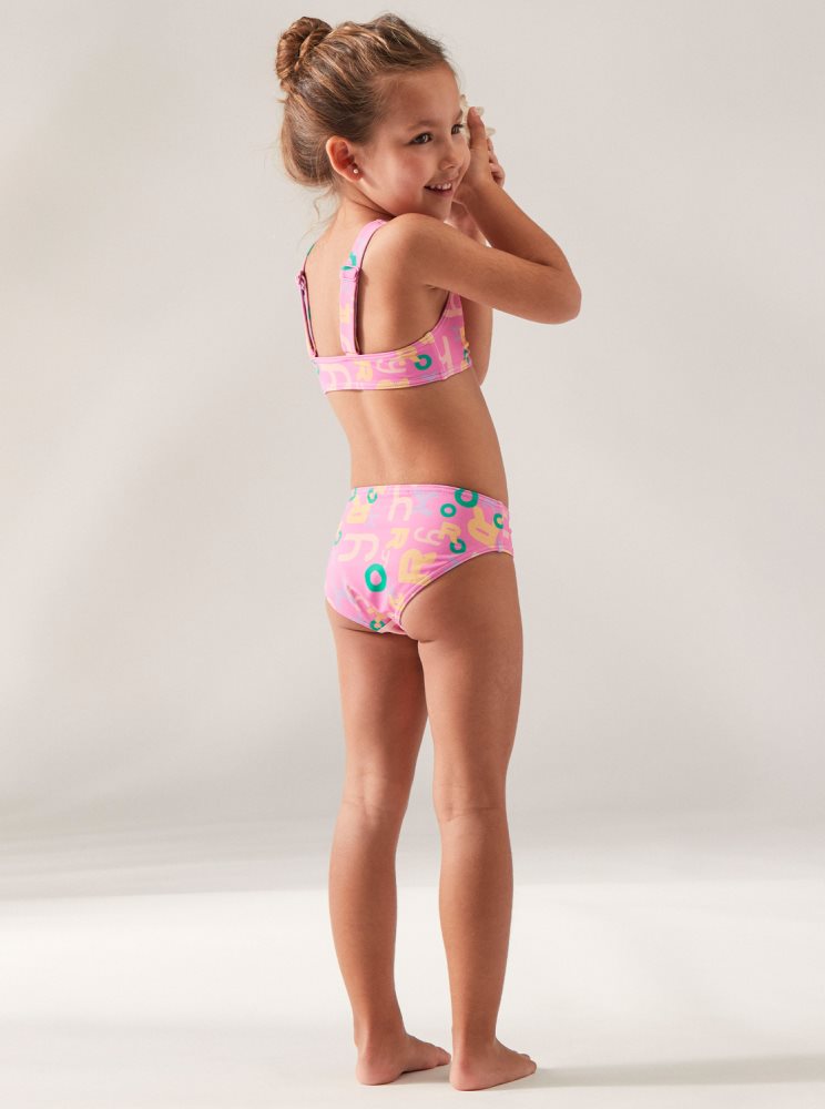 Purple Kids' Roxy 2-7 Funny Bambino Crop Two Piece Set Bikinis | USA AOVS-17658