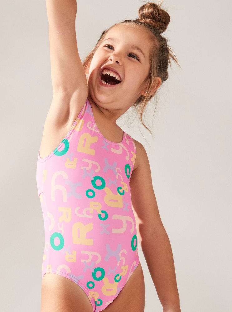 Purple Kids' Roxy 2-7 Funny Bambino One Piece Swimsuits | USA MLQZ-69103