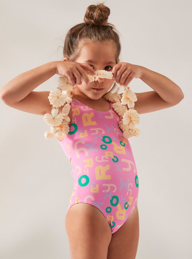 Purple Kids' Roxy 2-7 Funny Bambino One Piece Swimsuits | USA MLQZ-69103