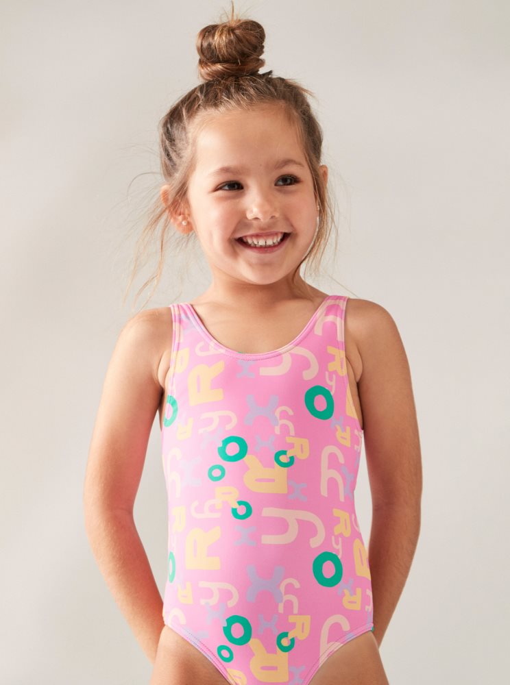 Purple Kids' Roxy 2-7 Funny Bambino One Piece Swimsuits | USA MLQZ-69103