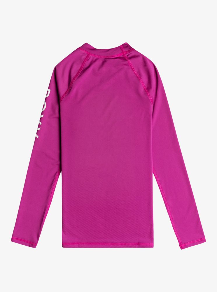 Purple Kids' Roxy 7-16 Whole Hearted Long Sleeve UPF 50 Rashguards | USA CEPZ-45920