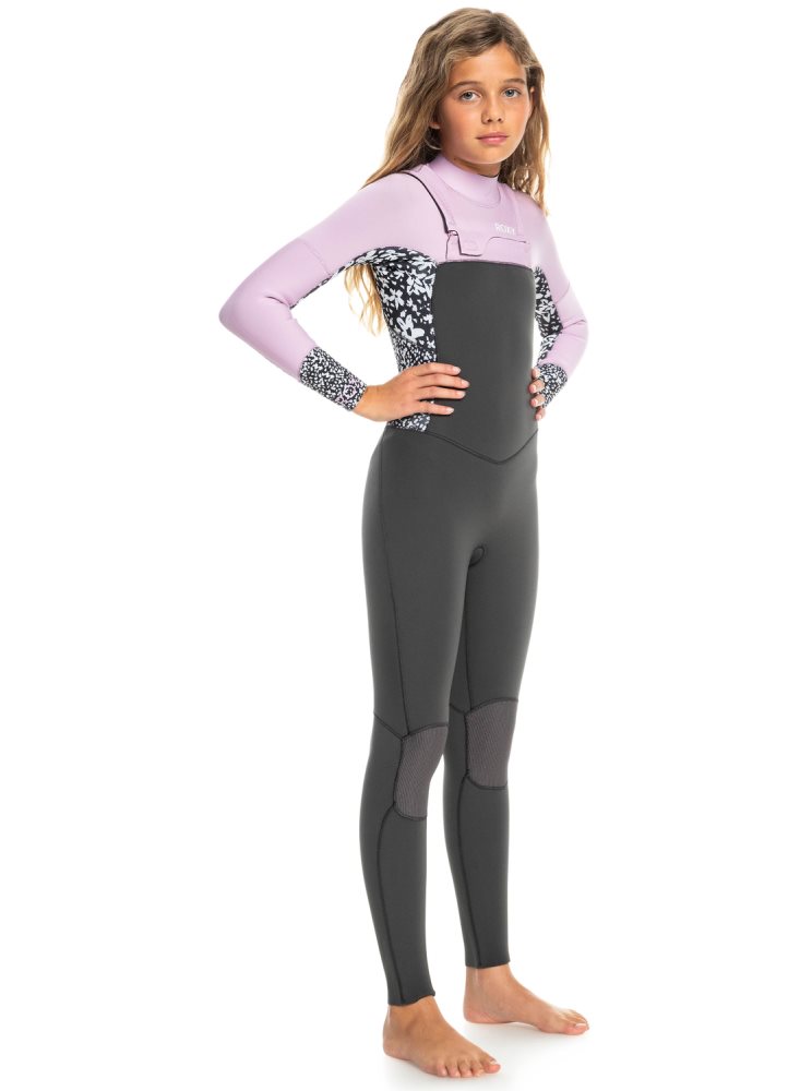 Purple Kids' Roxy 8-16 3/2mm Swell Series Back Zip Wetsuit | USA WPEJ-20356