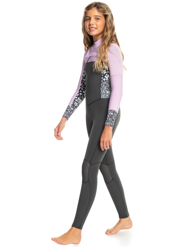 Purple Kids' Roxy 8-16 3/2mm Swell Series Back Zip Wetsuit | USA WPEJ-20356