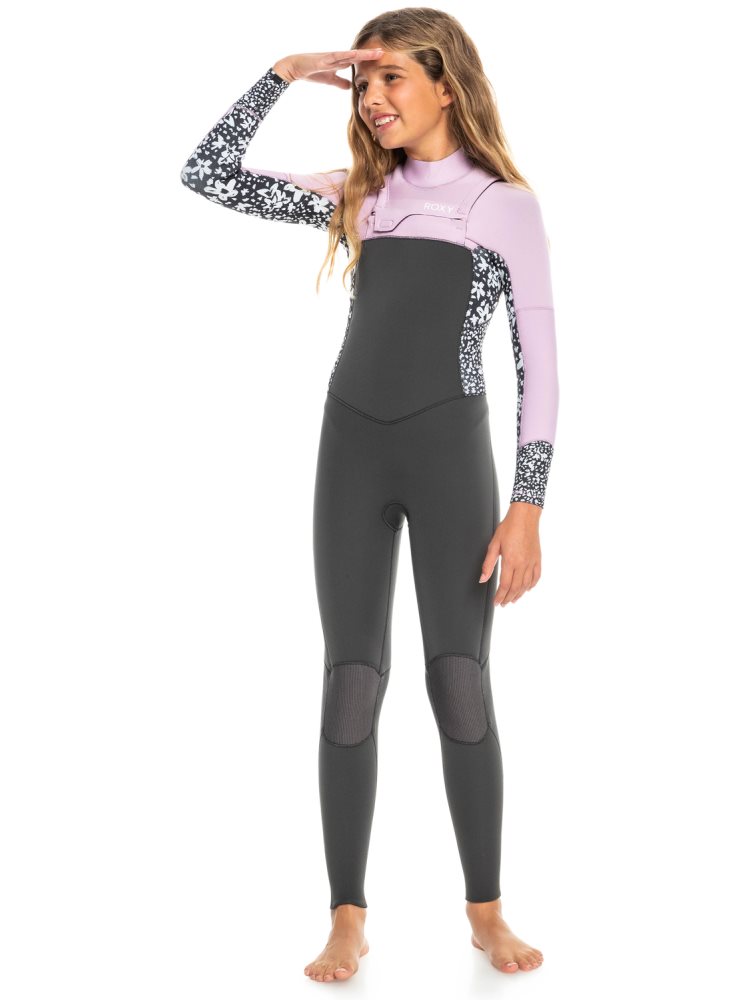 Purple Kids' Roxy 8-16 3/2mm Swell Series Back Zip Wetsuit | USA WPEJ-20356