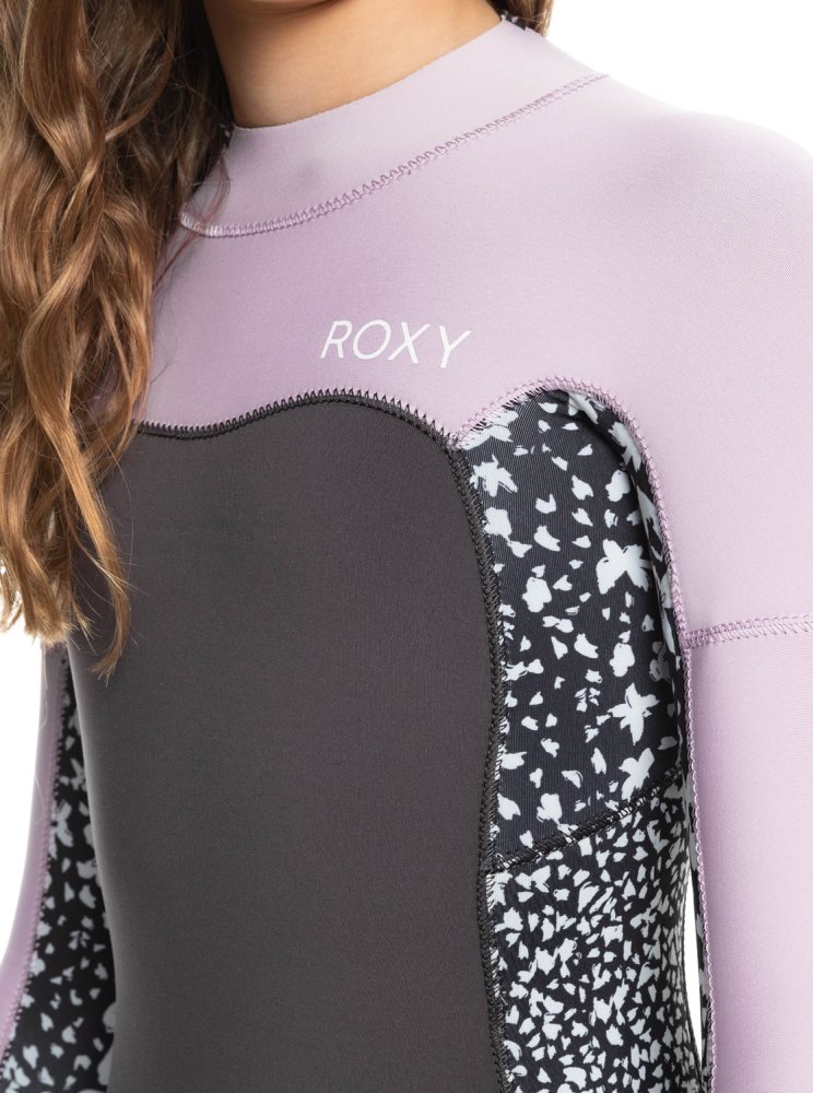 Purple Kids' Roxy 8-16 4/3mmSwell Series Back Zip Wetsuit | USA TZEQ-91267