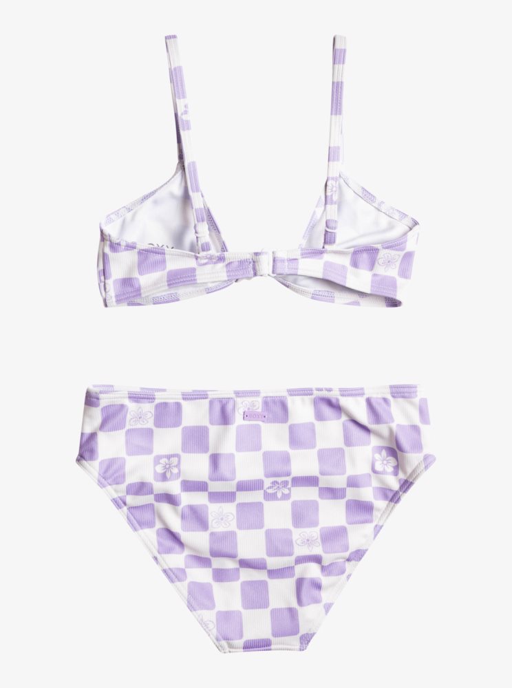 Purple Rose Flower Kids' Roxy 7-16 Magical Waves Bralette Two Piece Set Bikinis | USA FWZR-52817