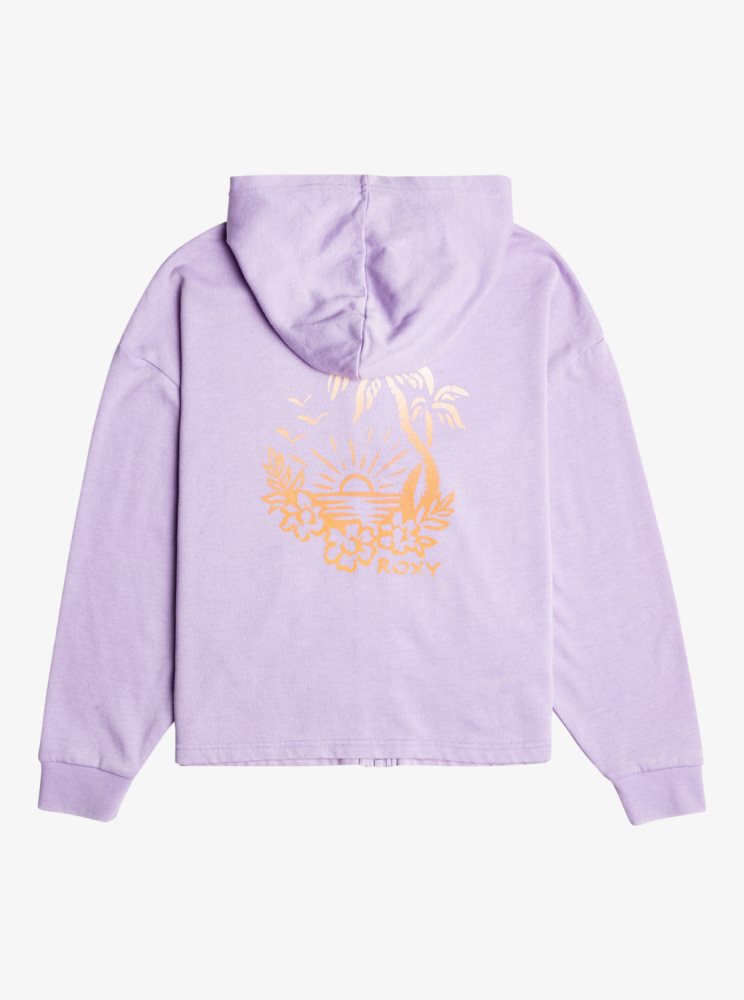 Purple Rose Kids' Roxy 4-16 Early In The Morning Oversized Zip-Up Hoodie | USA UKZI-27980