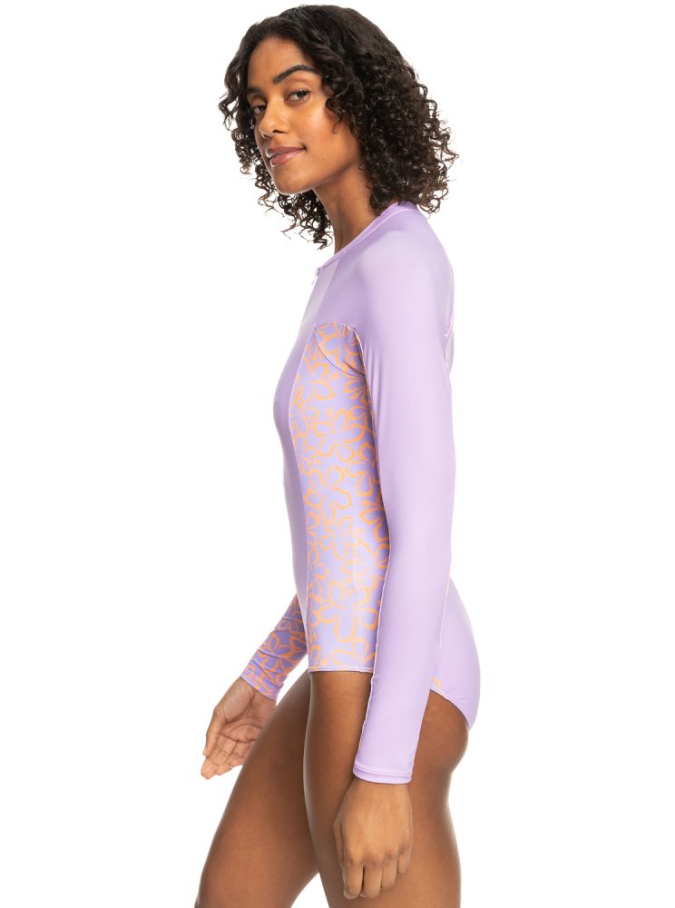 Purple Rose Women's Roxy Onesie Long Sleeve One Piece Swimsuits | USA NFMU-08329