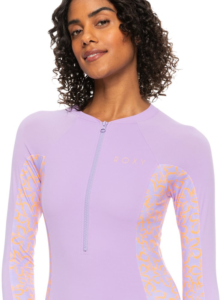 Purple Rose Women's Roxy Onesie Long Sleeve One Piece Swimsuits | USA NFMU-08329