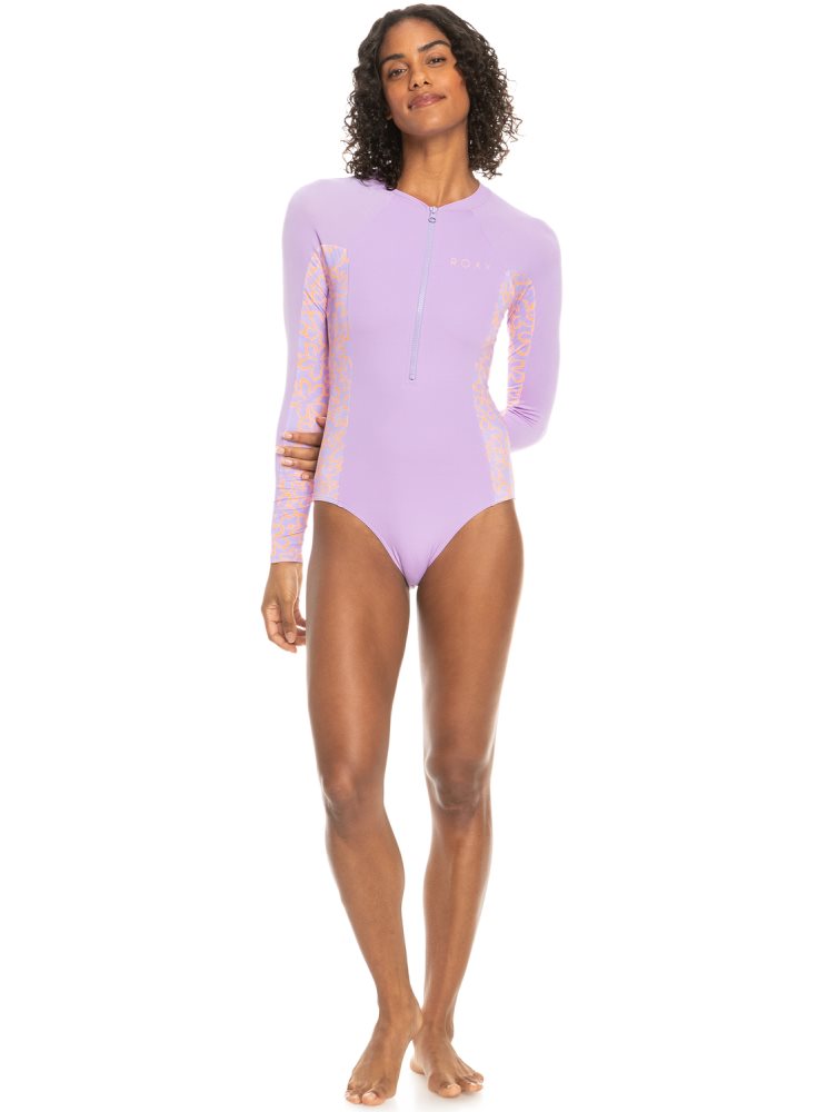 Purple Rose Women's Roxy Onesie Long Sleeve One Piece Swimsuits | USA NFMU-08329