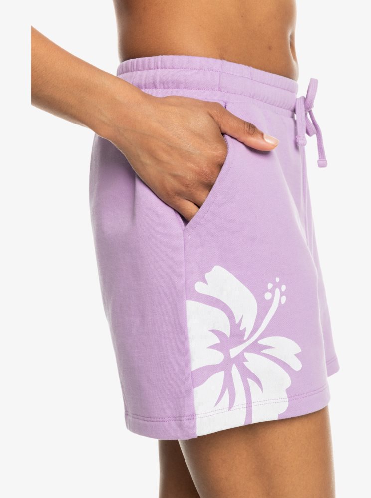 Purple Rose Women's Roxy Surf.Kind.Kate. Sweat Shorts | USA OSRB-62831