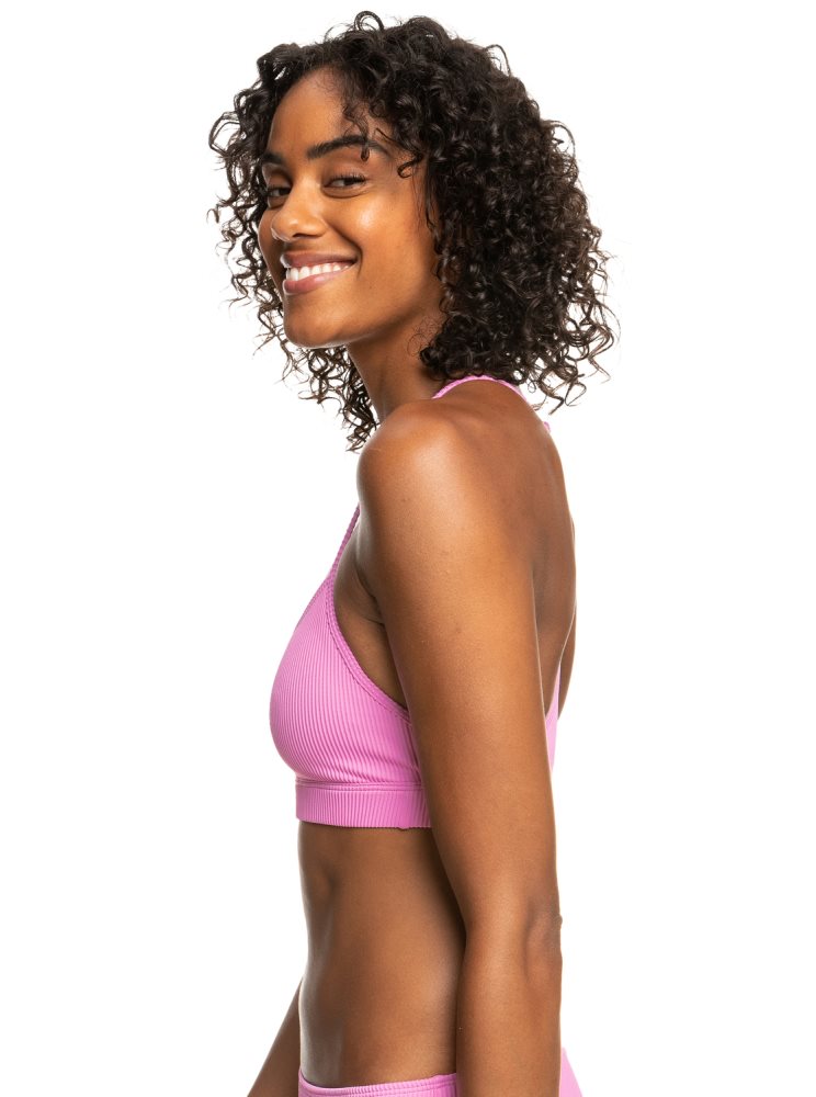 Purple Women's Roxy Active Rib Tri Bra Bikini Tops | USA EPCU-50872