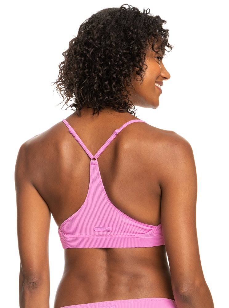 Purple Women's Roxy Active Rib Tri Bra Bikini Tops | USA EPCU-50872