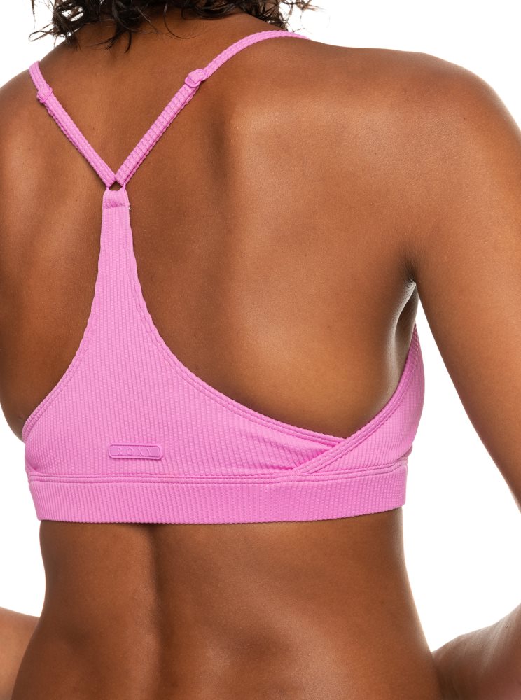 Purple Women's Roxy Active Rib Tri Bra Bikini Tops | USA EPCU-50872