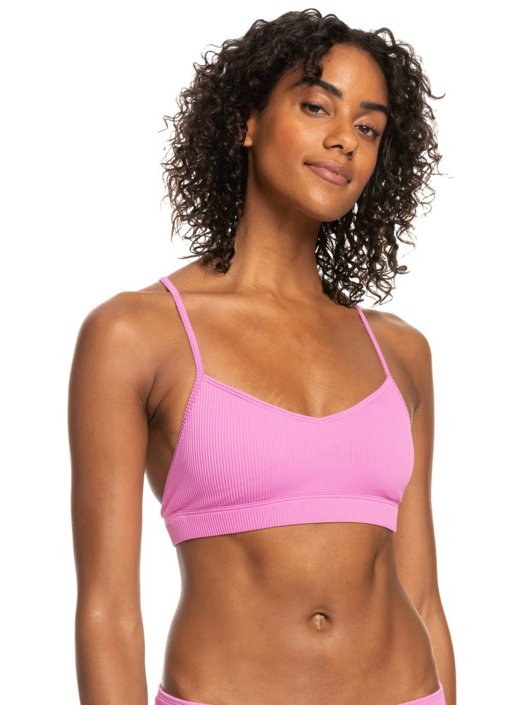 Purple Women\'s Roxy Active Rib Tri Bra Bikini Tops | USA EPCU-50872