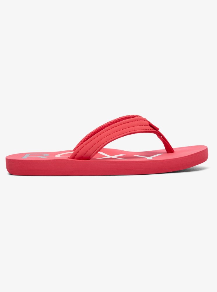 Red Kids' Roxy 4-16 Vista Flip Flops | USA TEAR-51937