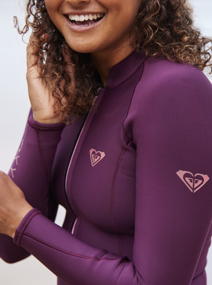 Red Purple / Red Women's Roxy 1mm Performance Cheeky Long Sleeve Wetsuit | USA KIRN-16723