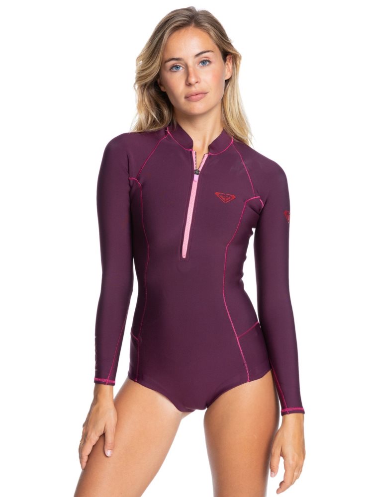 Red Purple / Red Women's Roxy 1mm Performance Cheeky Long Sleeve Wetsuit | USA KIRN-16723