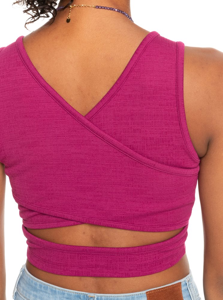 Red Women's Roxy Good Keepsake Crop Tops | USA OJGI-12845