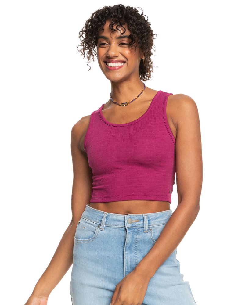 Red Women's Roxy Good Keepsake Crop Tops | USA OJGI-12845