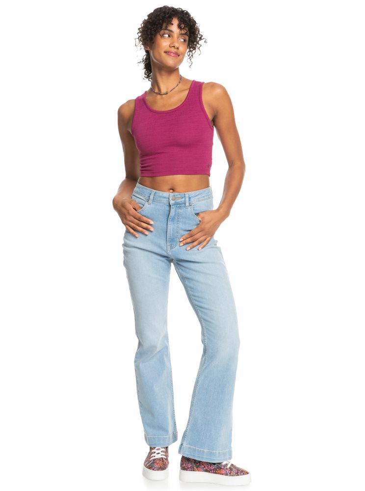 Red Women's Roxy Good Keepsake Crop Tops | USA OJGI-12845