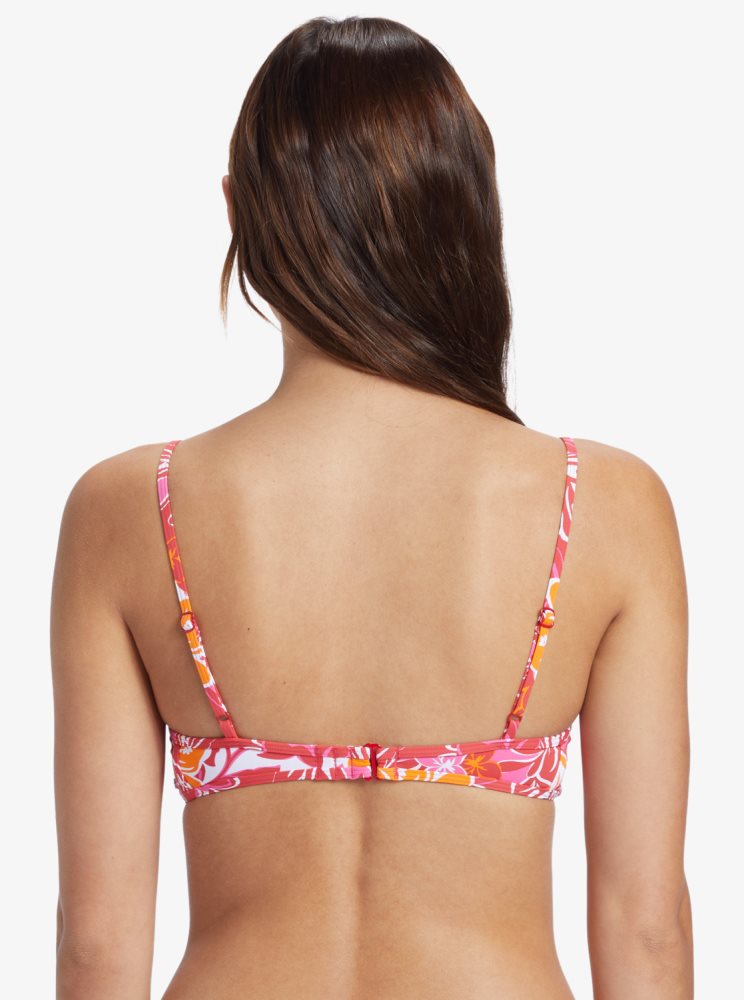 Red / Yellow Women's Roxy Sea Spray Bralette Bikini Tops | USA NHJX-90236