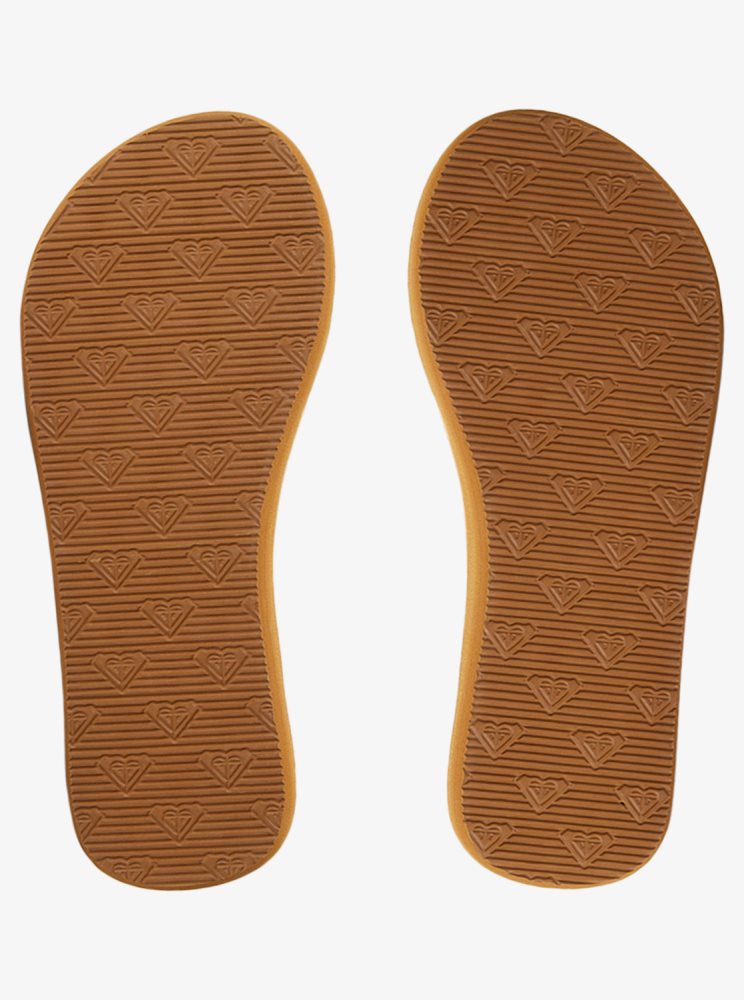 Rose Gold Kids' Roxy 4-16 Costas Flip Flops | USA YWRD-91254