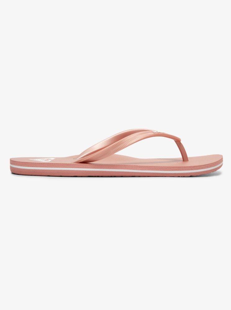 Rose Gold Women's Roxy Azul Basic Flip Flops | USA XSKN-74826