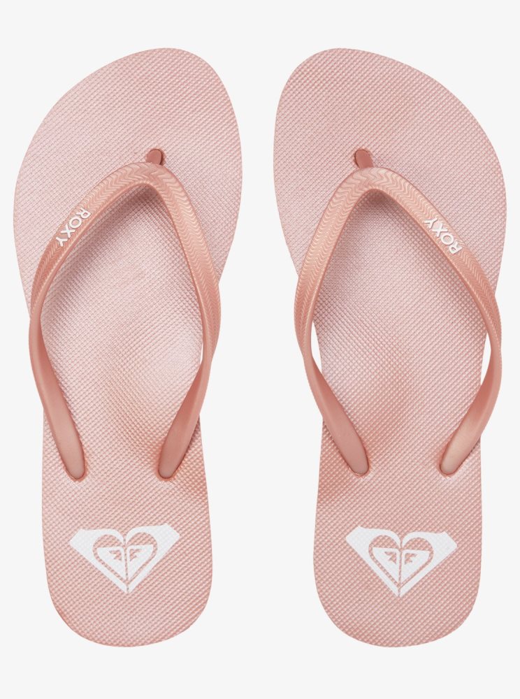 Rose Gold Women's Roxy Azul Basic Flip Flops | USA XSKN-74826