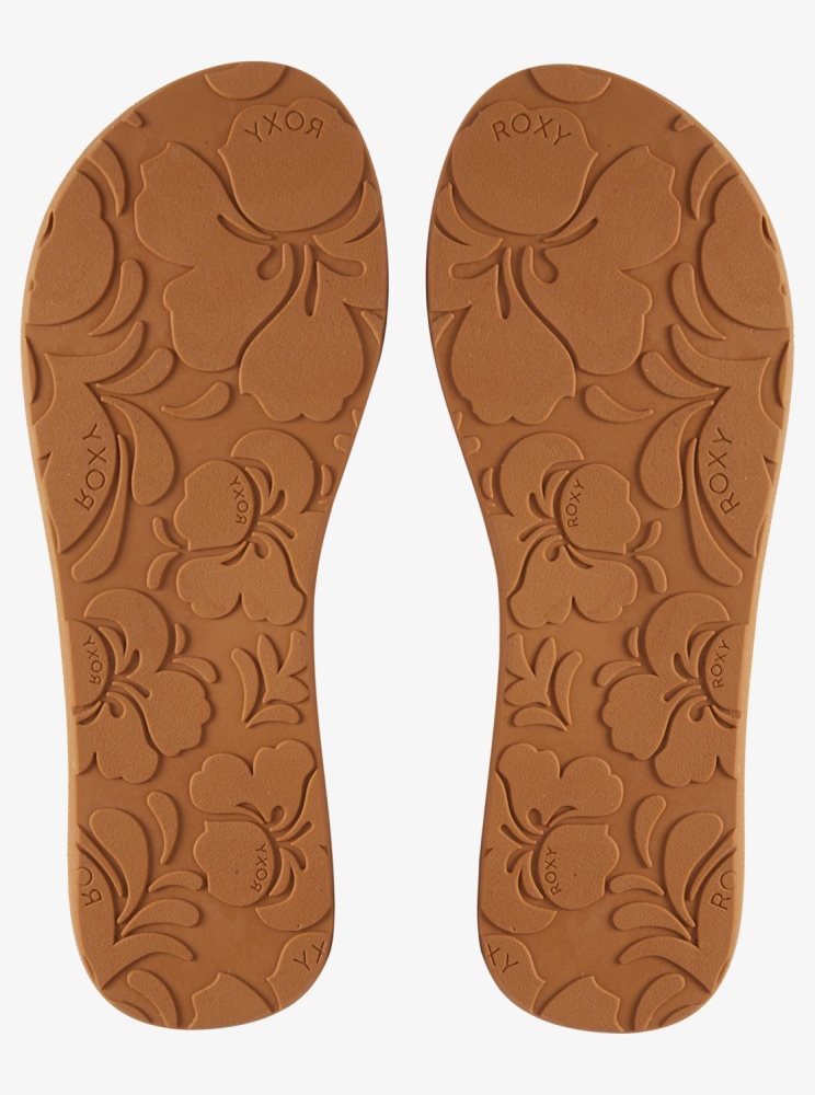 Rose Gold Women's Roxy Costas Flip Flops | USA TXNJ-13760