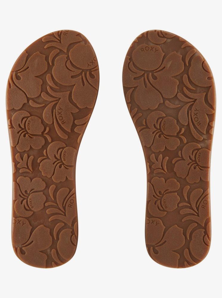 Rose Gold Women's Roxy Jasmine Flip Flops | USA LTQH-76582