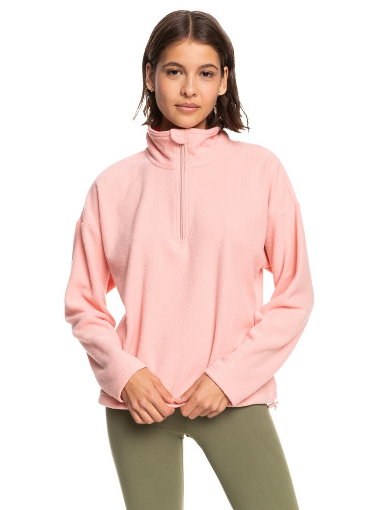 Rose Women\'s Roxy Feel It Too Half-Zip Technical Fleece Pullover Jackets | USA INRY-42976