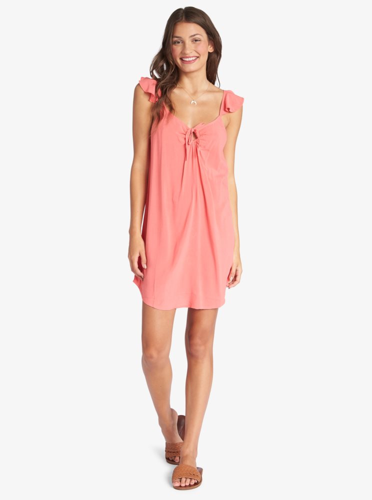 Rose Women's Roxy Future Thoughts Woven Strappy Mini Dress | USA NPAG-89316